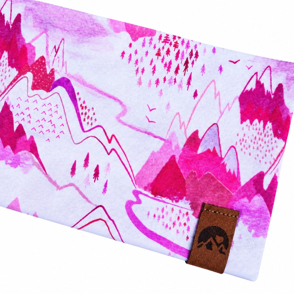 Jerseystirnband „Mountains“ pink