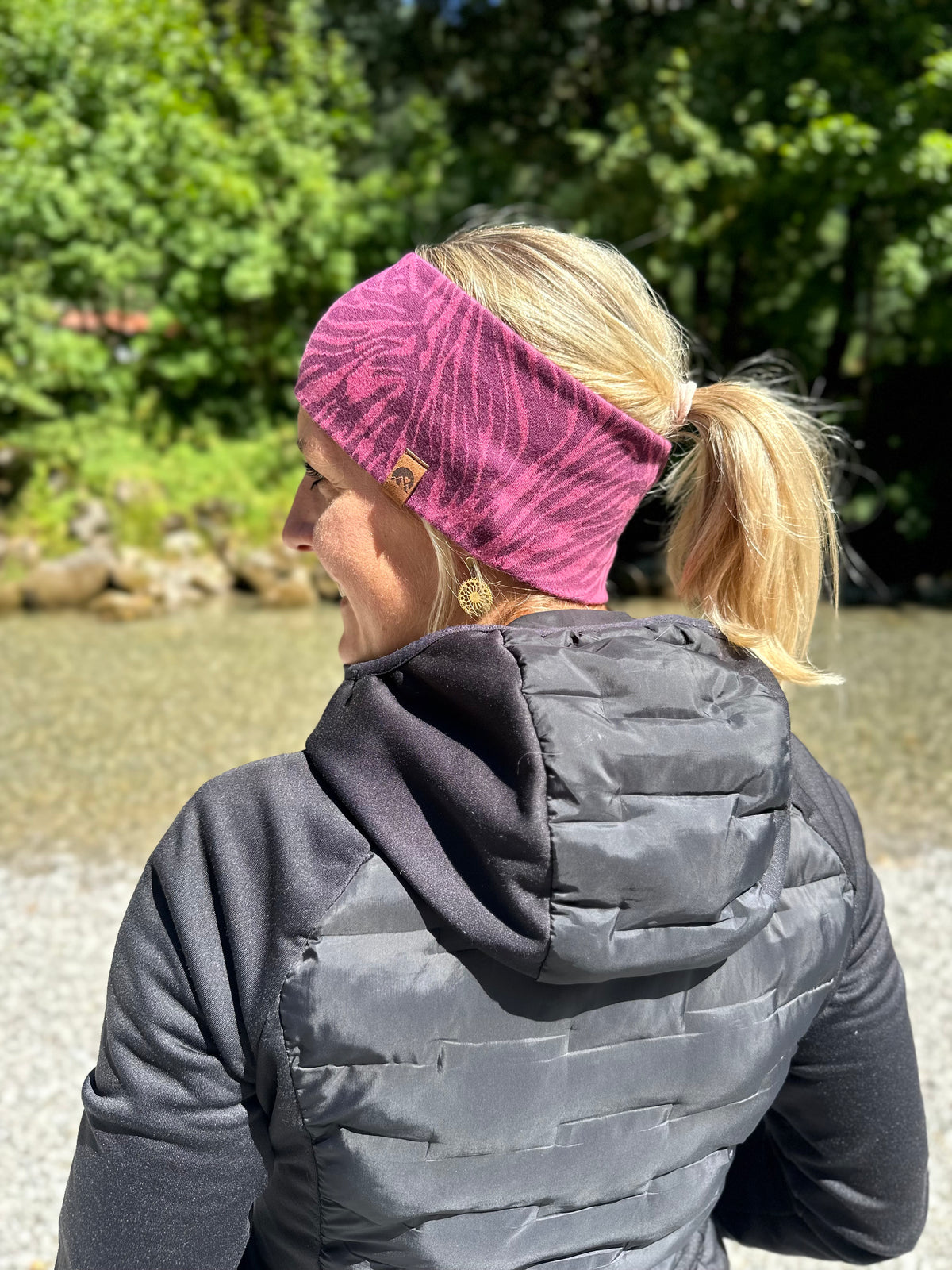 Stirnband Bio-Baumwolle „Zebra“ pink