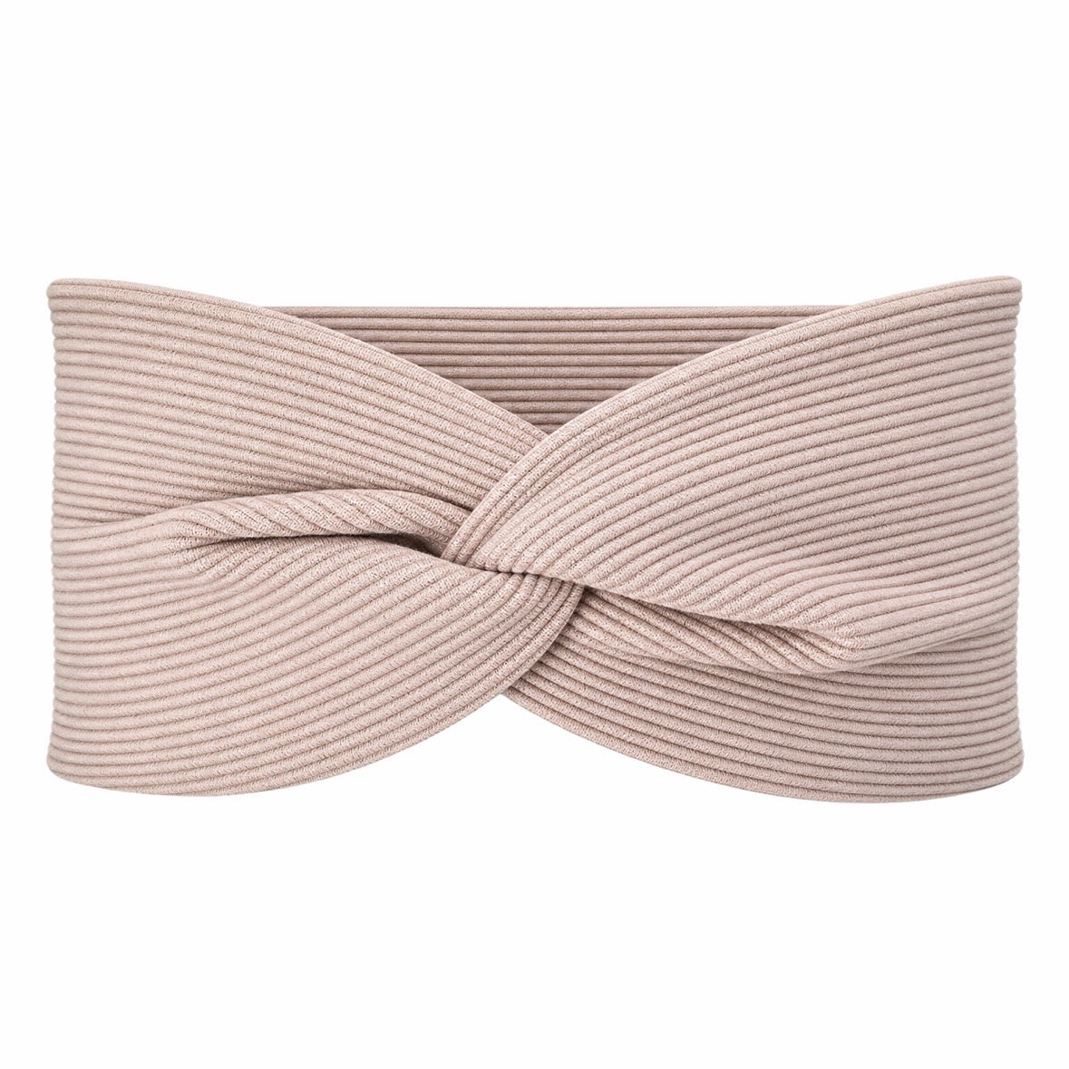 Knotenstirnband Rib beige