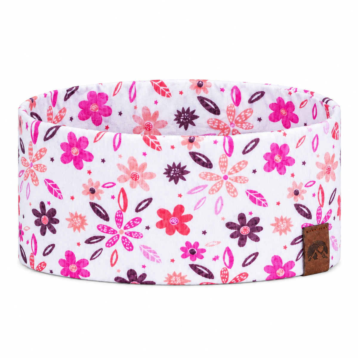 Jerseystirnband „Blümchen“ pink/rosa