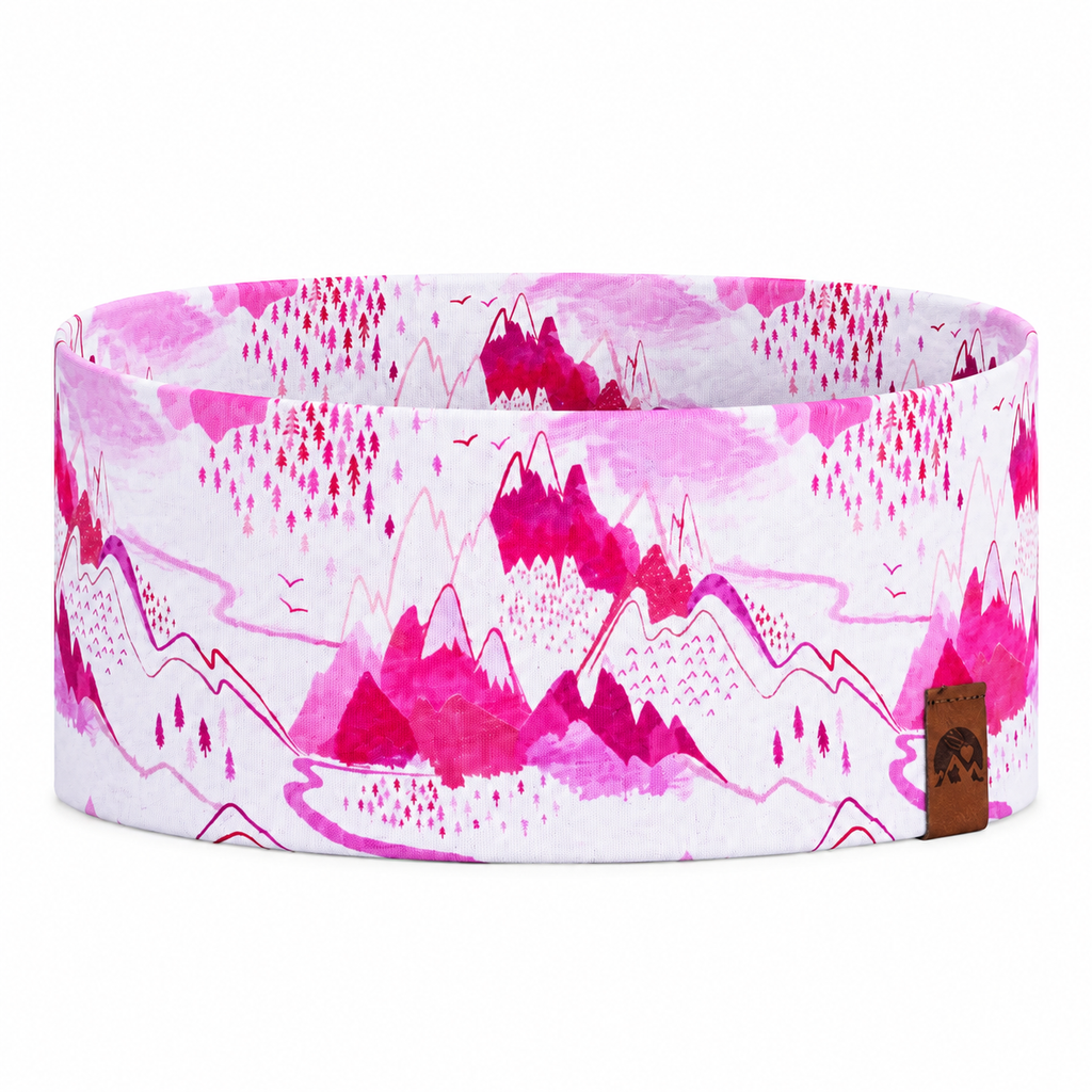 Jerseystirnband „Mountains“ pink